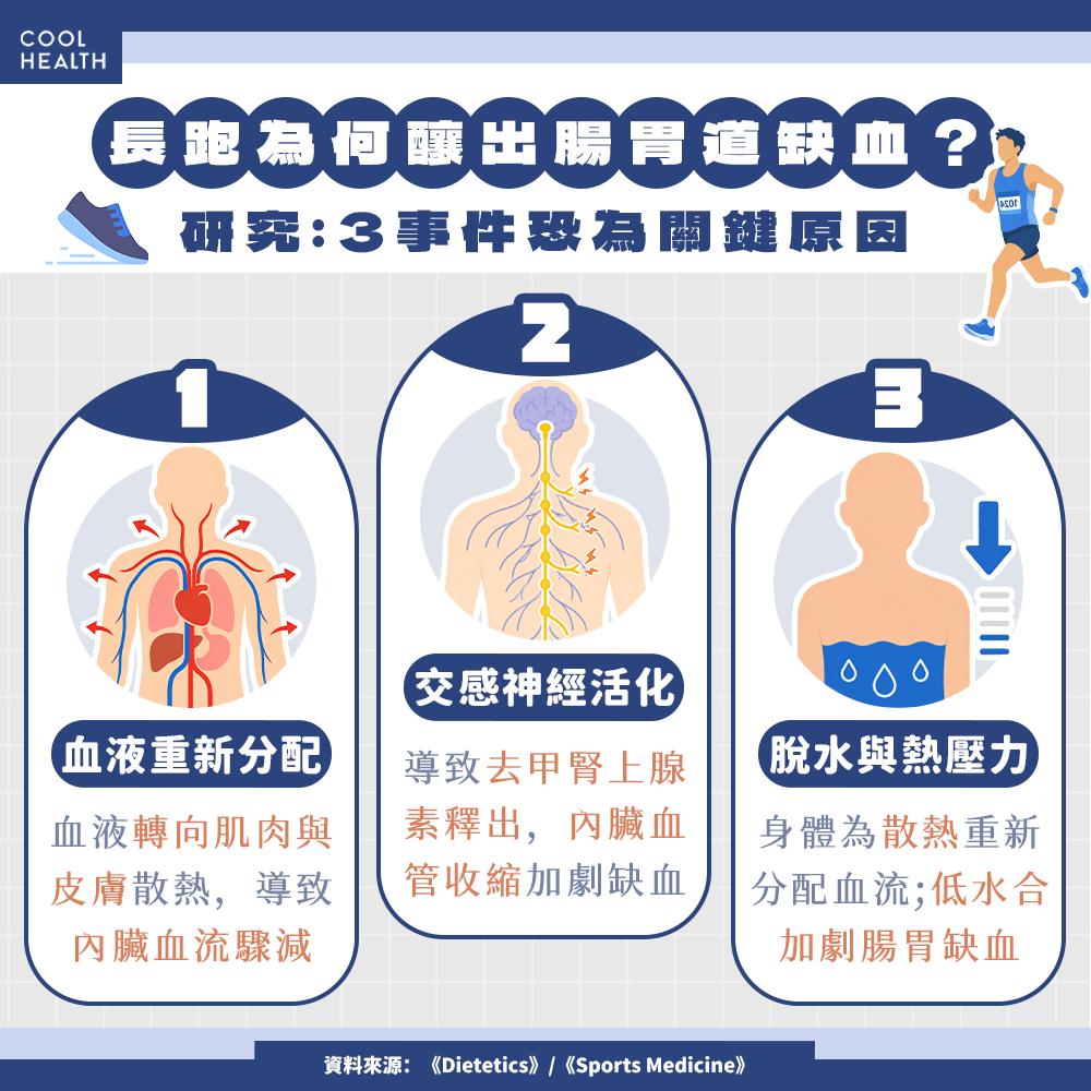 長跑為何引起腸胃道缺血？ 專家籲運動員應提早篩檢