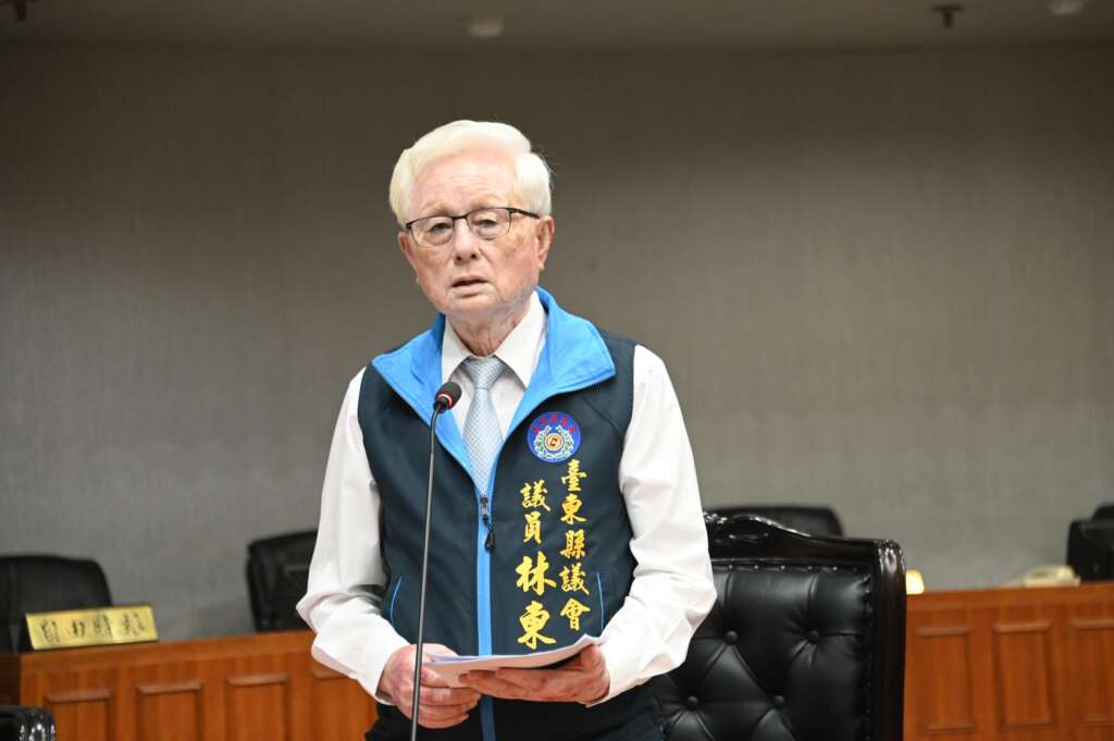 ∆臺東縣議會第20屆第7次定期會於115年5月20日上午進行上半年度縣政總質詢。議員林東滿針對東河鄉農會乙案提出質詢。(圖/台東縣議會提供)