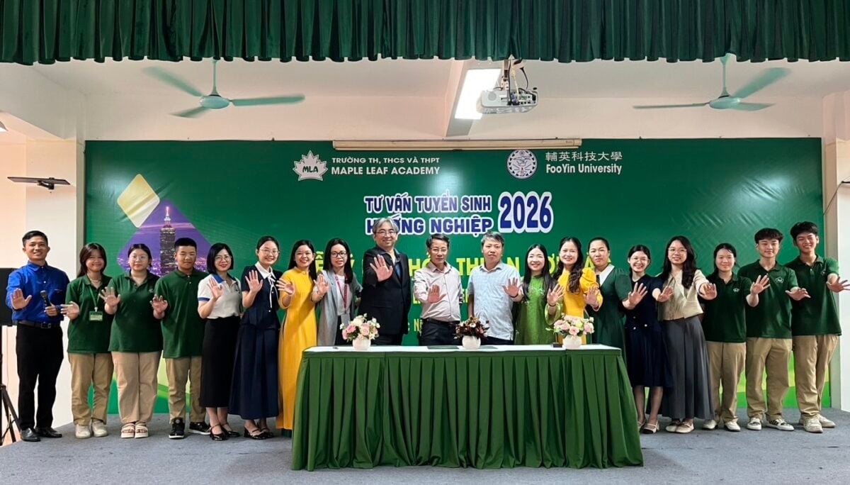 ▲輔英科大推動國際產學接軌，跨國合作聚焦長照與健康教育。與越南Maple Leaf Academic高中簽署合作備忘錄。