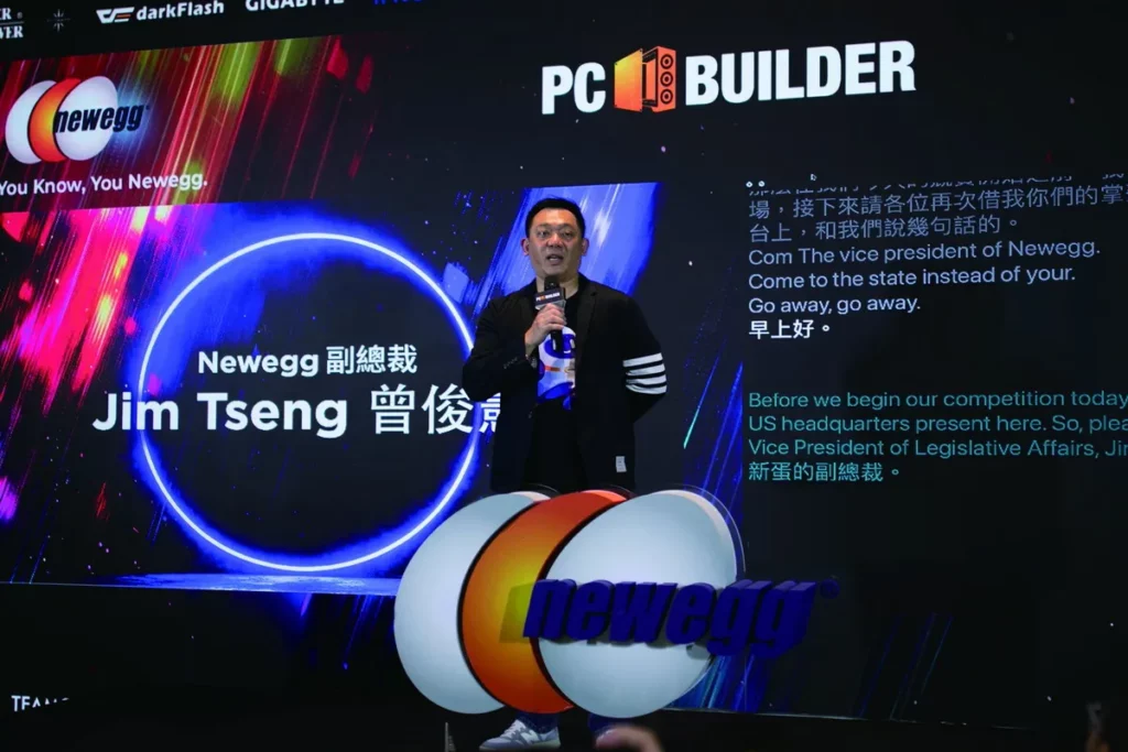 Newegg副總裁曾俊憲表示,Newegg PC Builder 挑戰賽不僅是科技盛會, 更象徵DIY文化持續升。(Newegg提供)