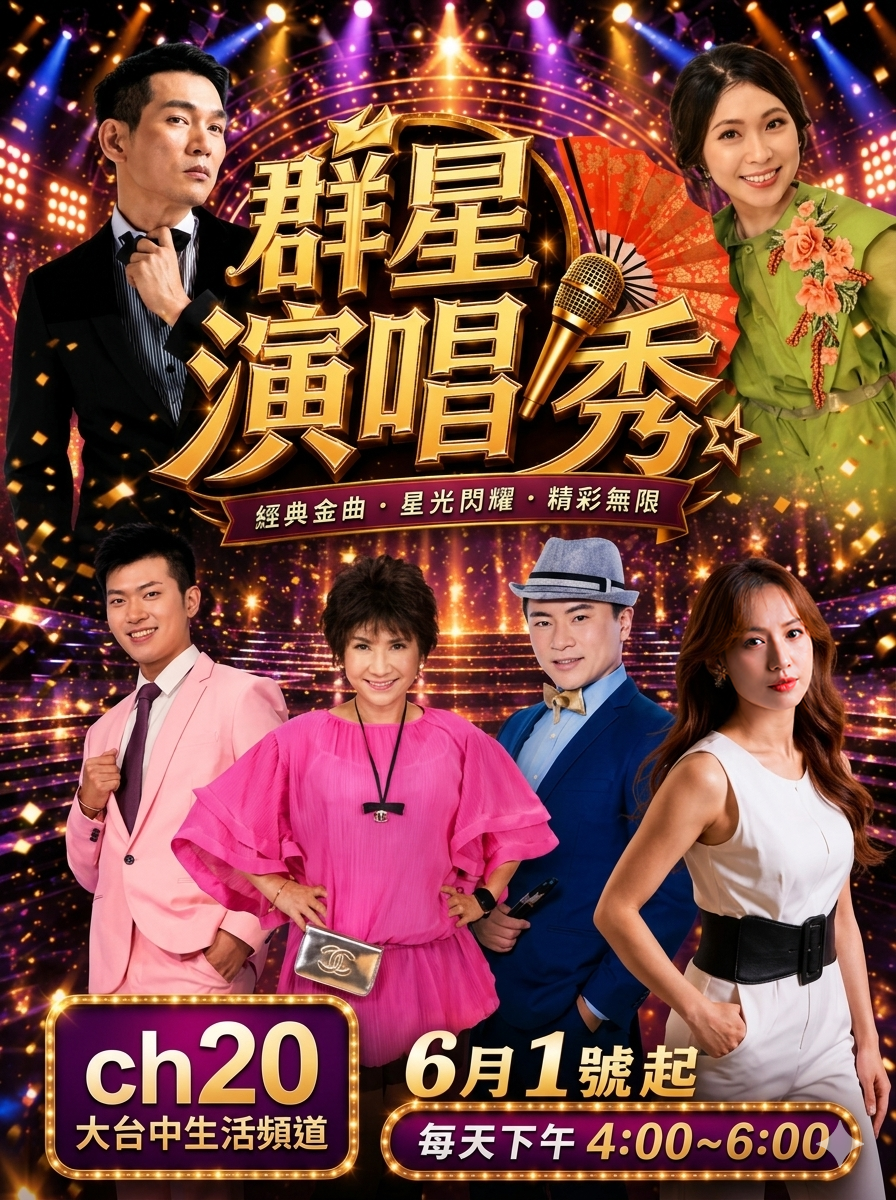 「大台中生活頻道」全新視覺娛樂饗宴!《群星演唱秀》5月20日起強勢試播 經典金曲點亮全台收視星光 - https://www.watchmedia01.com