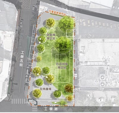 01 台中高工旁街角空間華麗轉身 中市建設局推動兒190用地綠美化年底完工