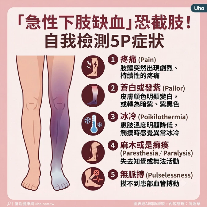 冰、痛、紫、麻、無脈搏快就醫