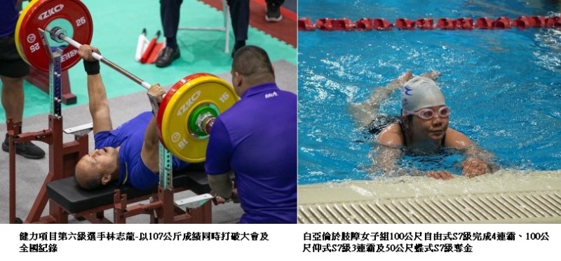 115全障運台中隊表現亮眼!健力林志龍破全國紀錄 游泳白亞倫續寫連霸