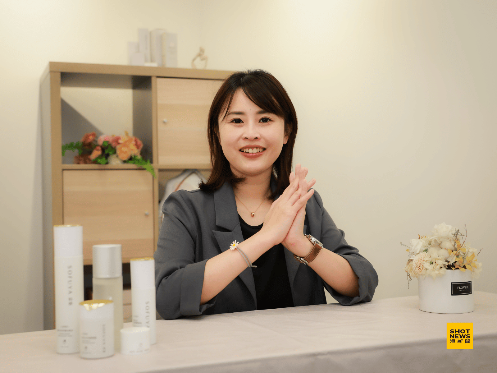 舒芙亞肌膚管理中心創辦人蘇巧藍說,美容業很可愛,薪水是自己決定的。(劉祐龍攝影)