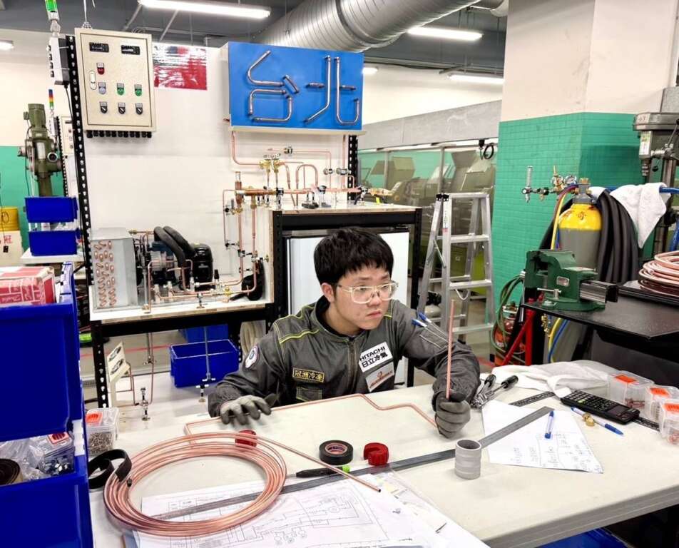 ▲冷凍空調職類-陳建凱選手。