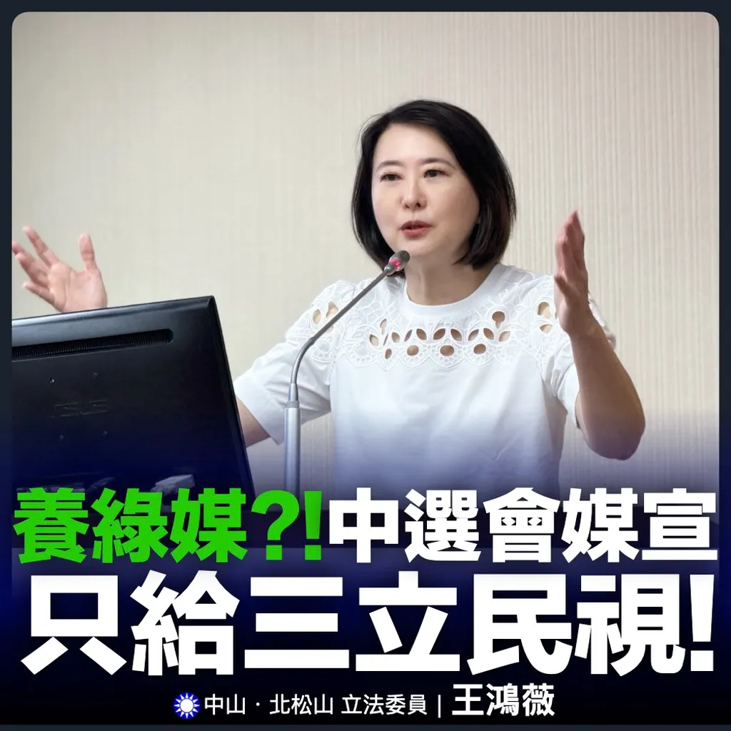中選會媒宣費10年只進兩家綠媒 王鴻薇給新主委一次機會:太神奇了 公開招標卻年年如此