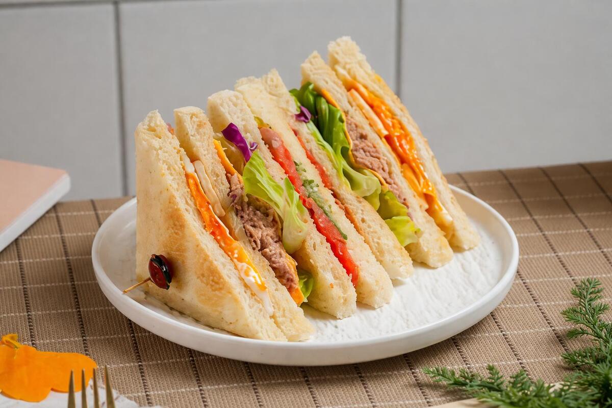 手作三明治使用鮮奶吐司，搭配自家醃製的厚切里肌，是充滿紮實肉感與營養均衡的板橋上班族美食（圖/Medick Marketing Ltd.提供）