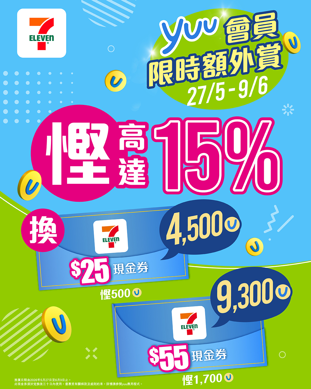 【yuu會員限定】現金券優惠強勢回歸 限時兩週  積分變現金券  換得多 賺得越多