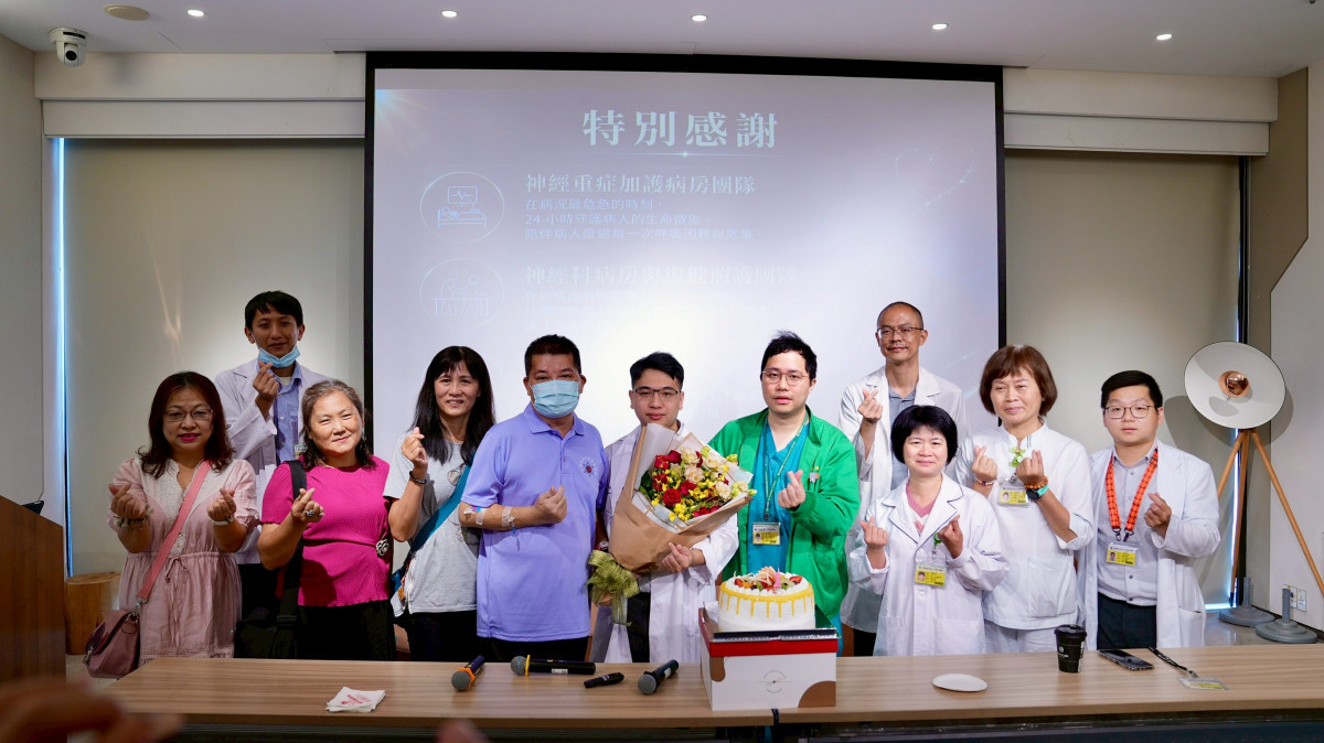 59歲男歷經鬼門關,成功脫離重症肌無力危象重獲新生。圖/秀傳提供