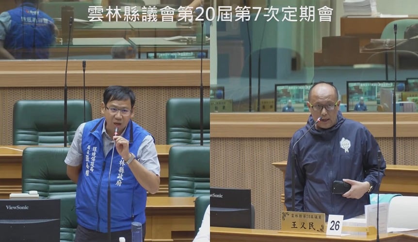 ▲雲林縣議員王又民於縣政總質詢中,針對斗六後火車站廢棄機車、自行車長期占用人行空間問題提出質詢,要求縣府儘速改善。(雲林縣議員王又民提供)