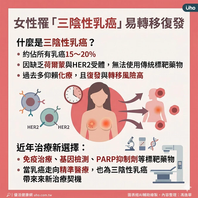 三陰性乳癌易復發轉移