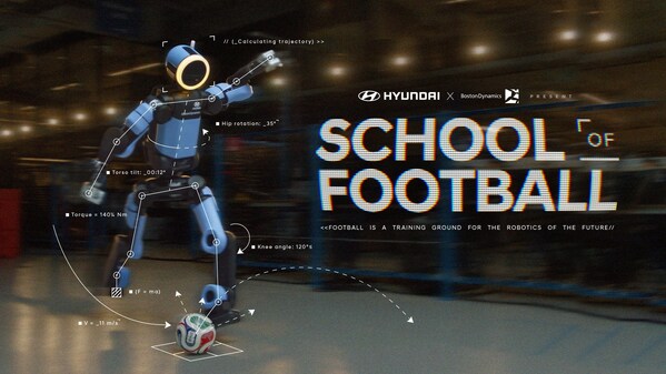 Hyundai Motor 推出由 Boston Dynamics Atlas 擔綱演出的「School of Football」宣傳活動,迎接 FIFA World Cup 2026™