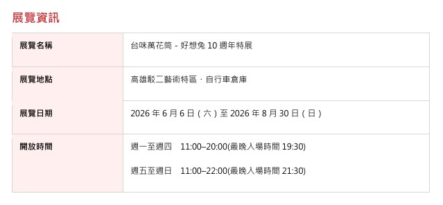 好想兔誕生10週年,於高雄駁二打造250坪台灣時光機,週週抽GK公仔!6月6日盛大開幕,重現80/90年代場景 38 messageImage 1780464437766