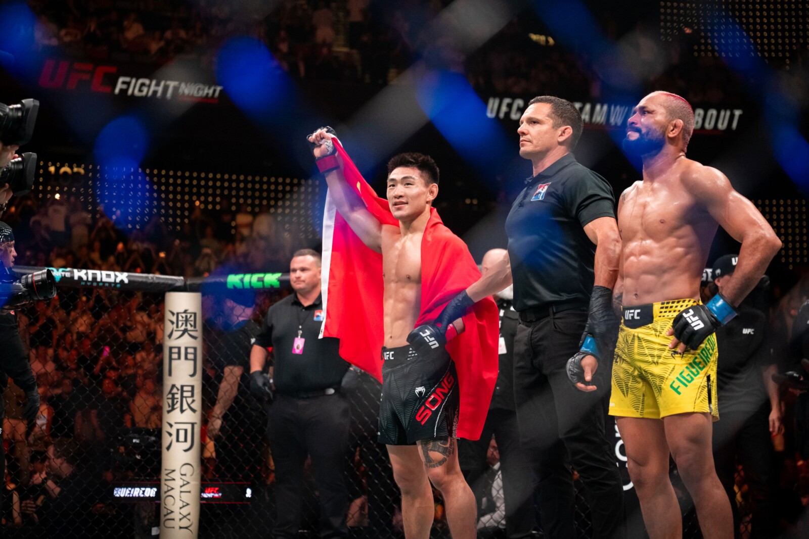5月30日上演的《UFC格鬥之夜澳門》之頭條主賽，由中國雛量級名將宋亞東（UFC排名第5）對戰前兩屆UFC蠅量級冠軍費古希度，並由宋亞東於第二局戰勝對手。