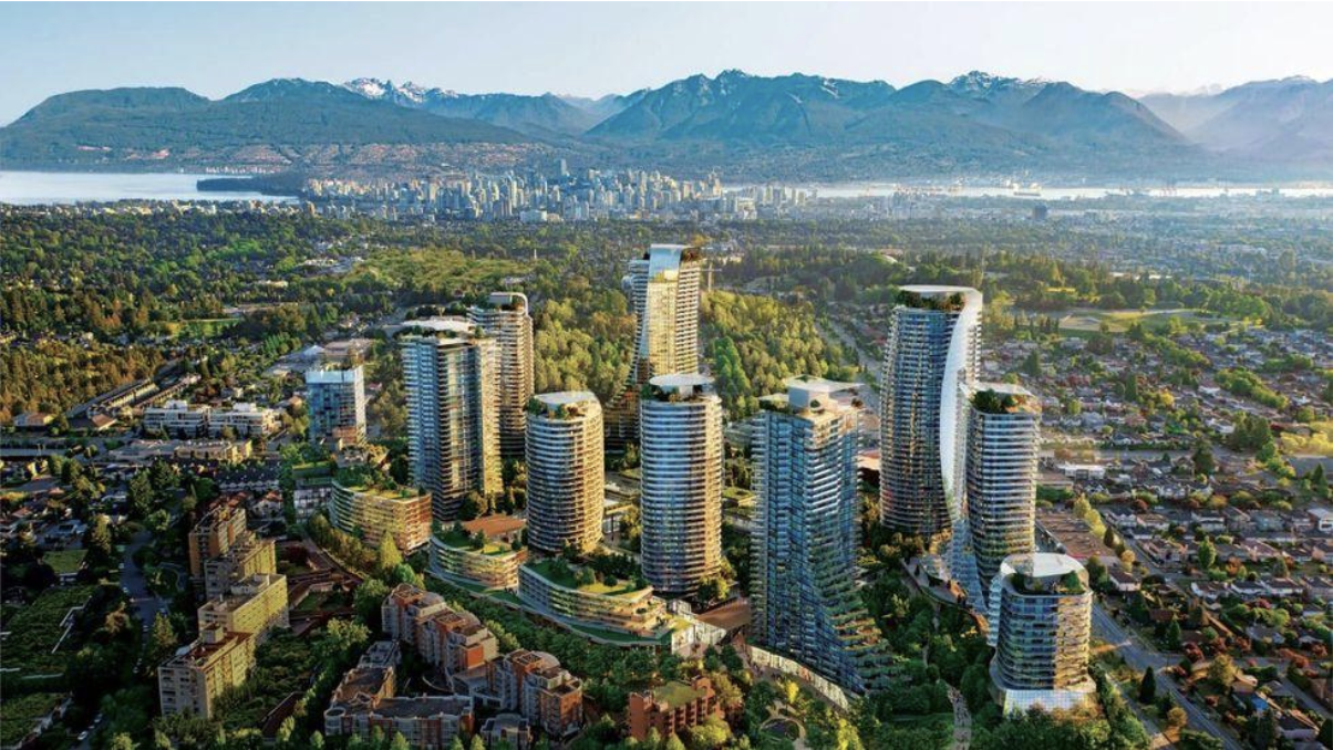 圖四|Oakridge Park 被視為加拿大近年規模最大的城市更新計畫之一,集結住宅、商業、辦公與公共綠地功能,展現溫哥華未來十年的城市發展藍圖。