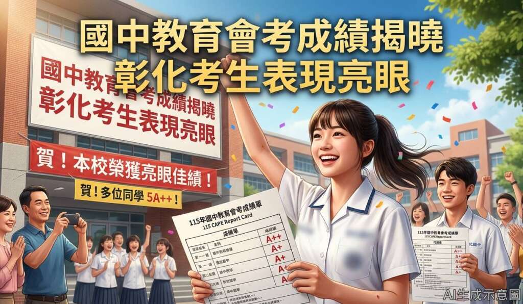 ▲國中教育會考成績揭曉,彰化考生表現亮眼。(AI生成示意圖)