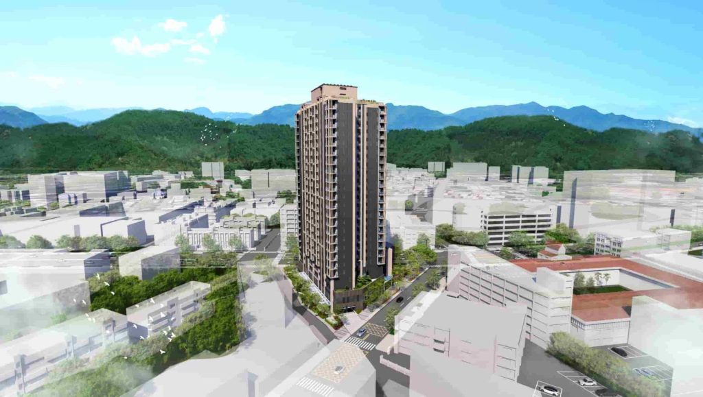 Freecompress 土城板院段社宅模擬圖，青雲路及青雲路111巷(北向)。