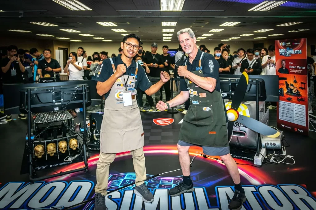 MOD Simulator電競模擬器改裝表演賽邀請泰國JPModified品牌創辦人Suchao Prowphong和美國改裝高手Brian Carter。（Newegg提供）