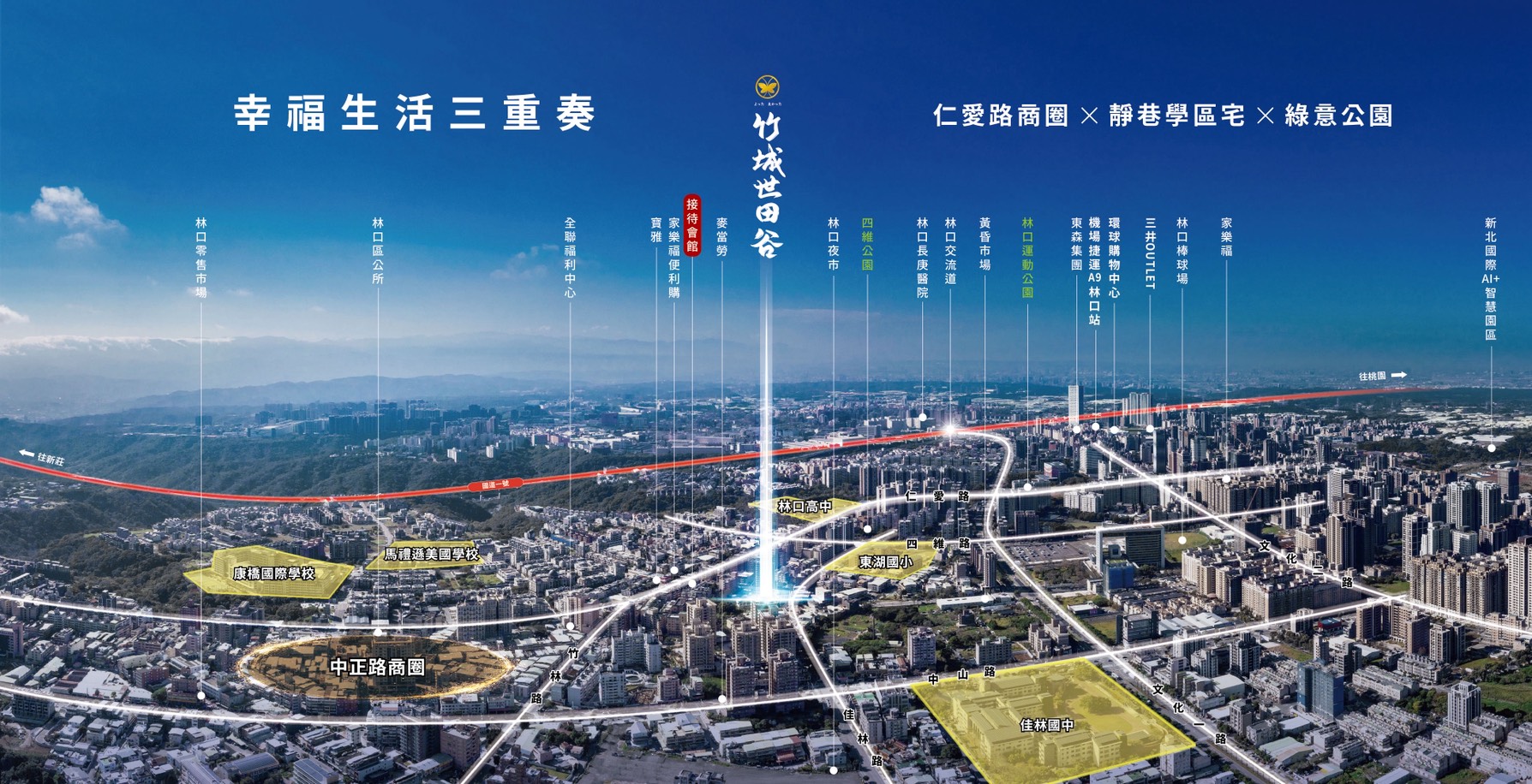 串聯仁愛商圈、國際學區與綠意公園,愜意生活半徑。( 圖 業者提供 )