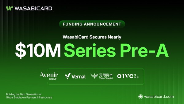 WasabiCard announces its Series Pre-A funding round, securing nearly $10 million in investment from Vernal Capital, Avenir Group, Vision Plus Capital, and 01VC WasabiCard announces its Series Pre-A funding round, securing nearly $10 million in investment from Vernal Capital, Avenir Group, Vision Plus Capital, and 01VC