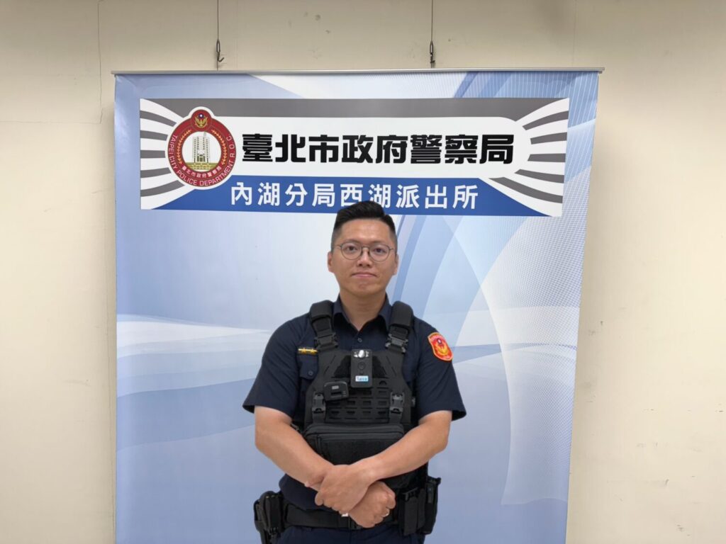 臺北市內湖分局西湖派出所警員郭守宏。(圖/記者薛秀蓮 翻攝)