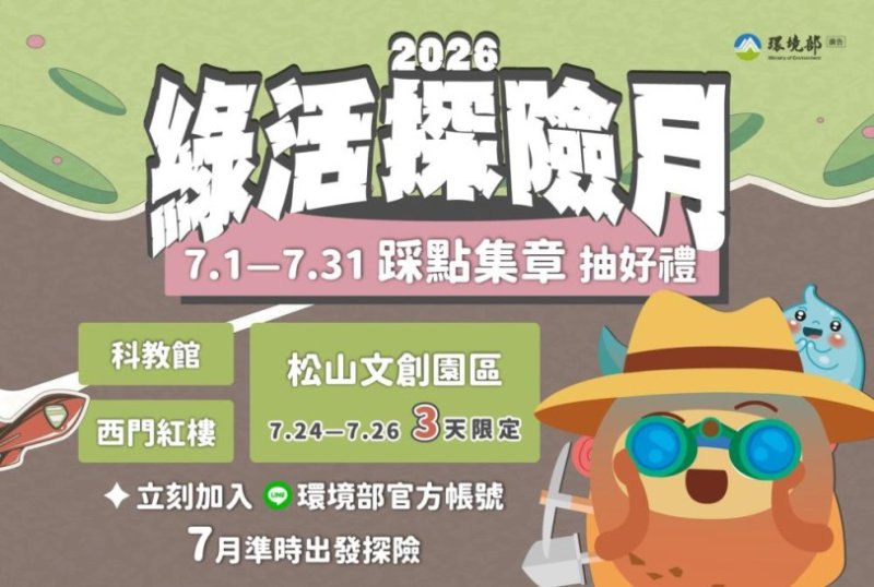 綠活探險7月開跑 踩點西門士林松菸抽iPad