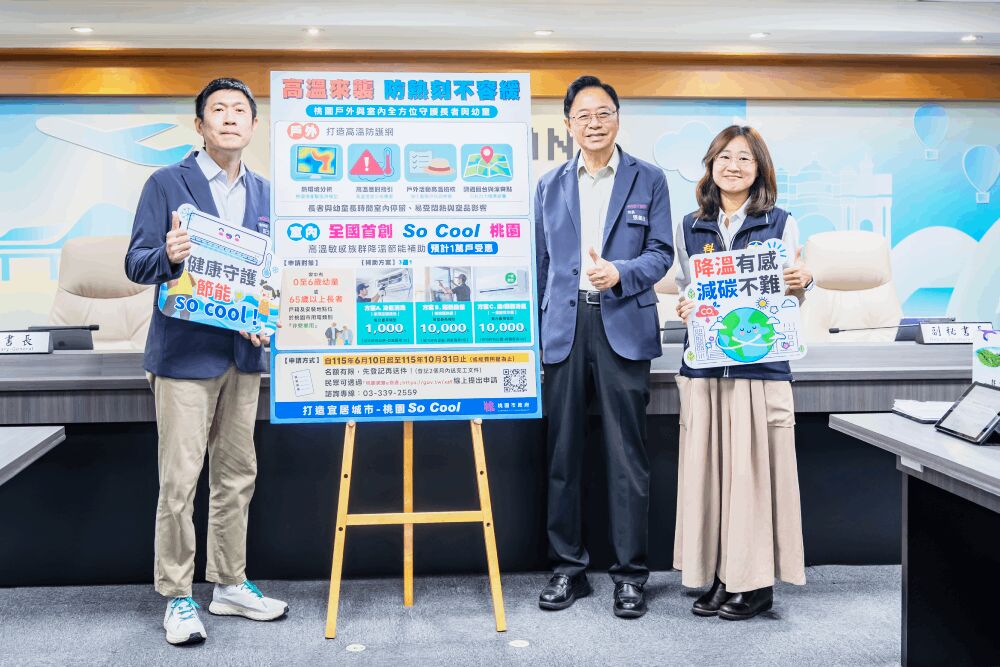 張善政全國首推高溫敏感族降溫補助 「這些項目」皆可申請 190 照片來源:桃園市政府