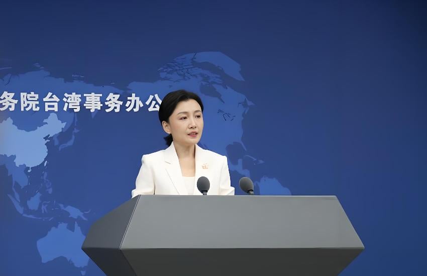 ▲大陸國台辦發言人張晗記者發布會上籲民進黨解除大陸旅遊禁團令。