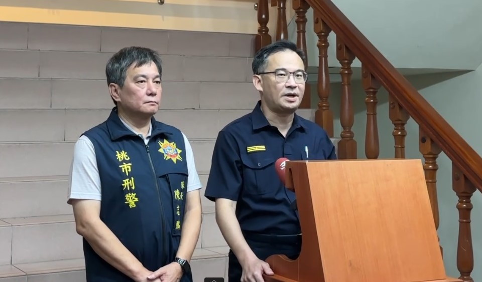 毒駕撞死民眾，桃園分局長王智民、偵查隊長陳志鵬召開說明會。