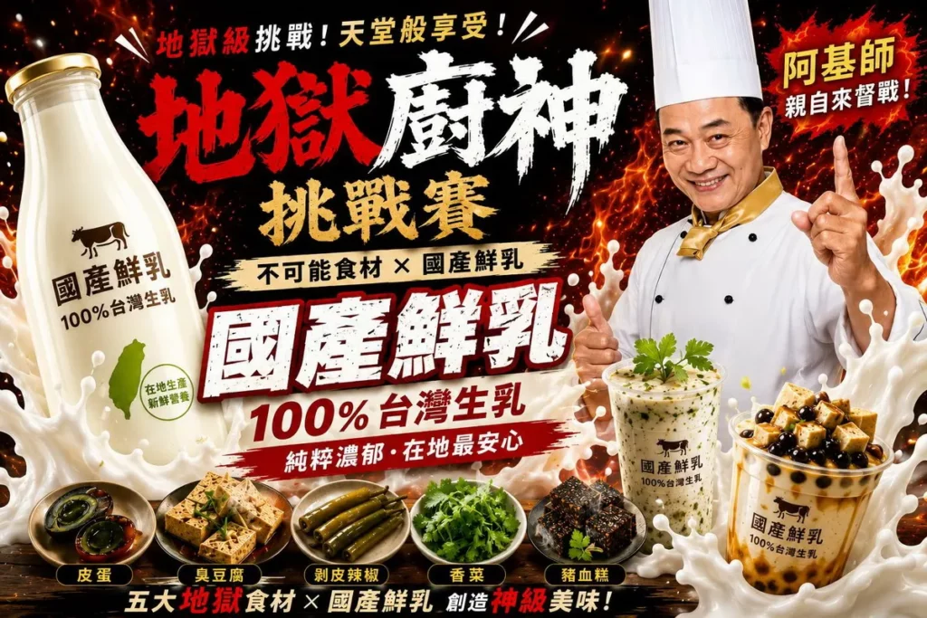 6月13日將於展場主舞台舉辦「2026夏季展國產鮮乳地獄廚神挑戰賽」