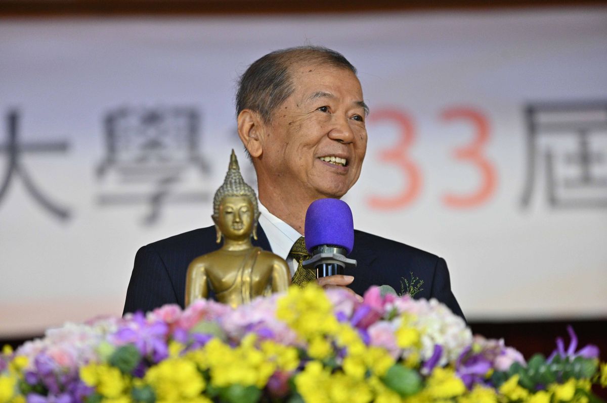圖／前教育部長楊朝祥致詞。（華梵大學提供）