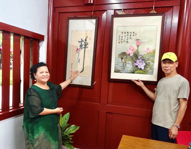 墨韻人文交織 客家師生書畫聯展6/16板橋登場 43 《圖說》樹林區客家鄉親會主辦書畫展於農村公園展出。〈板橋區公所提供〉