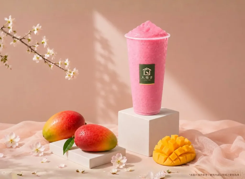 大苑子特別推出今夏最受矚目的限定新品「粉紅芒果冰沙」,以獨家比例調配,打造兼具顏值與風味的全新冰沙體驗。(圖片提供/大苑子)