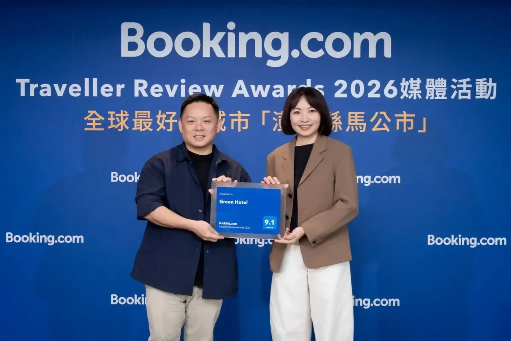 Booking.com 2026 旅客評分卓越獎 綠的旅店 Daniel。（圖片由Booking.com提供）