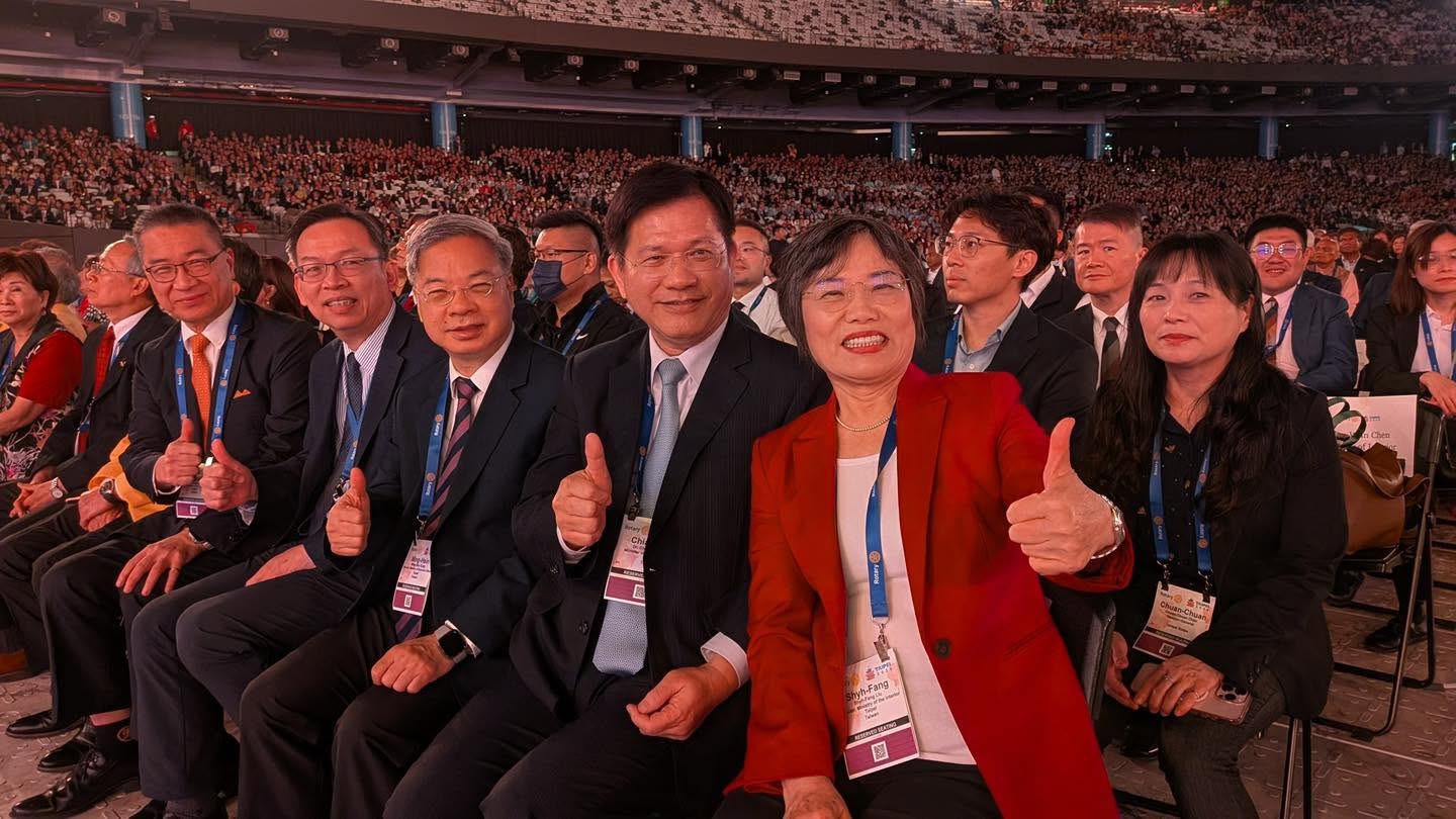 許多台灣政府官員也都受邀參與，包含內政部長劉世芳、外交部長林佳龍、國發會主委龔明鑫等。（翻攝林佳龍臉書）