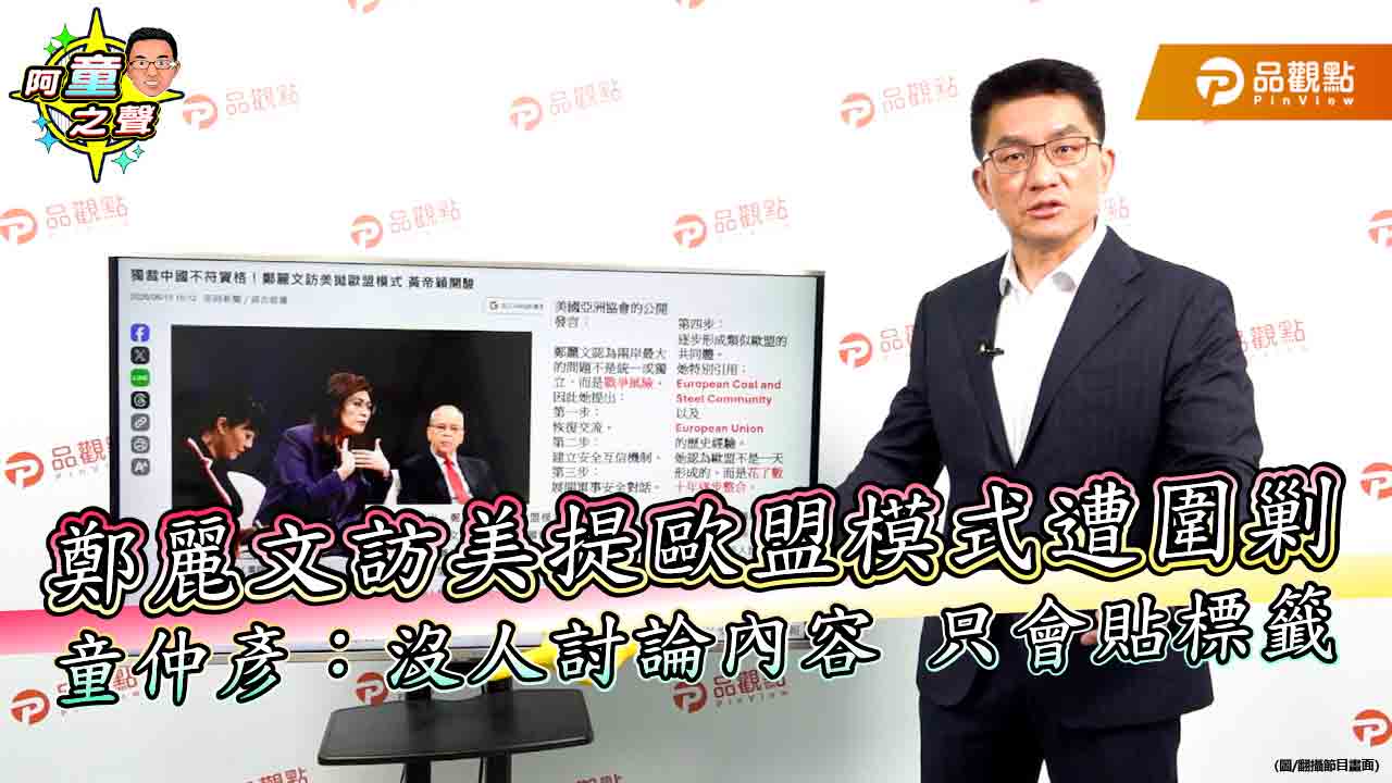 鄭麗文訪美提歐盟模式遭圍剿　童仲彥：沒人討論內容　只會貼標籤