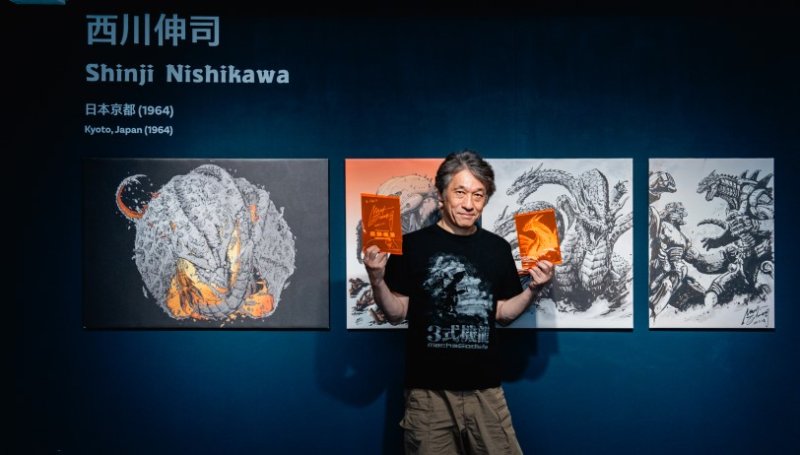 駁二「怪獸風景」展,《哥吉拉》怪獸設計師西川伸司現場創作中