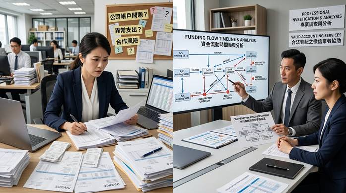 ▲憑一己之力難以應對分散的帳務資料,透過合法登記之徵信社業者協助,將混亂支出轉化為法庭上站得住腳的嚴謹時間軸。(圖 / AI生成示意)