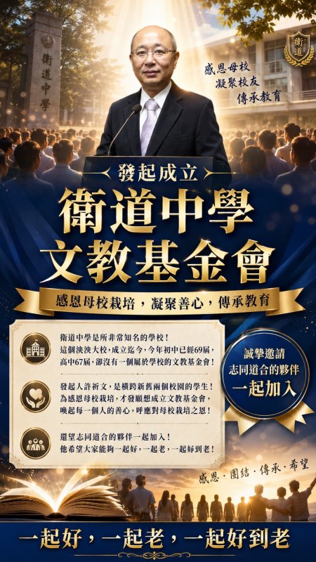 衛道中學文教基金會 校友齊努力催生