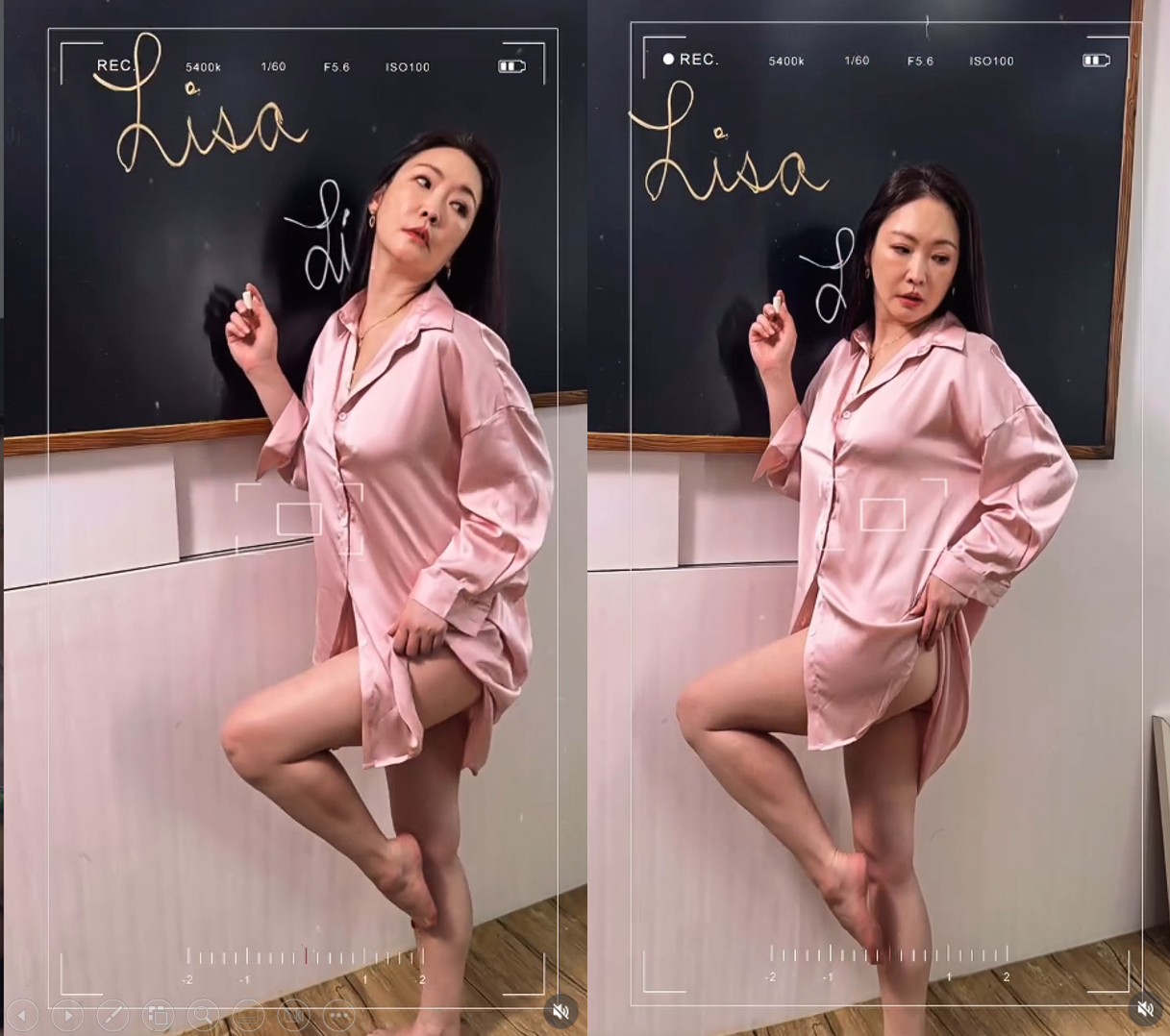 王俐人粉色襯衫「無罩激凸」！化身Lisa老師狂露大腿根