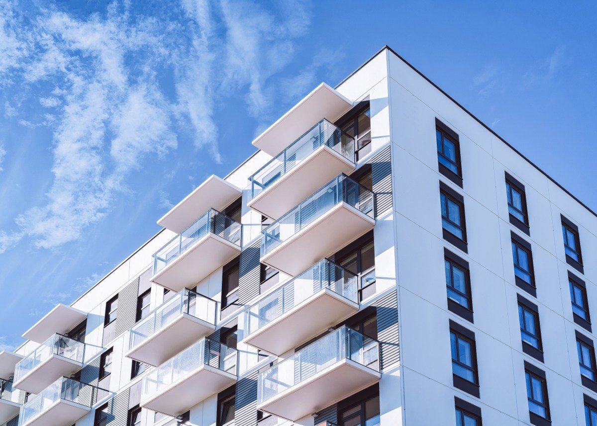 white color apartment home house residential building complex real estate concept place copy space