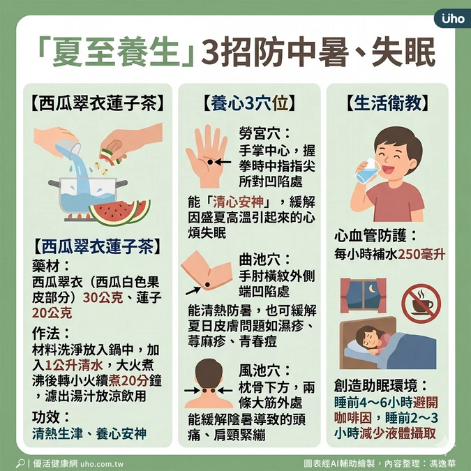 夏至3招保健防中暑、失眠