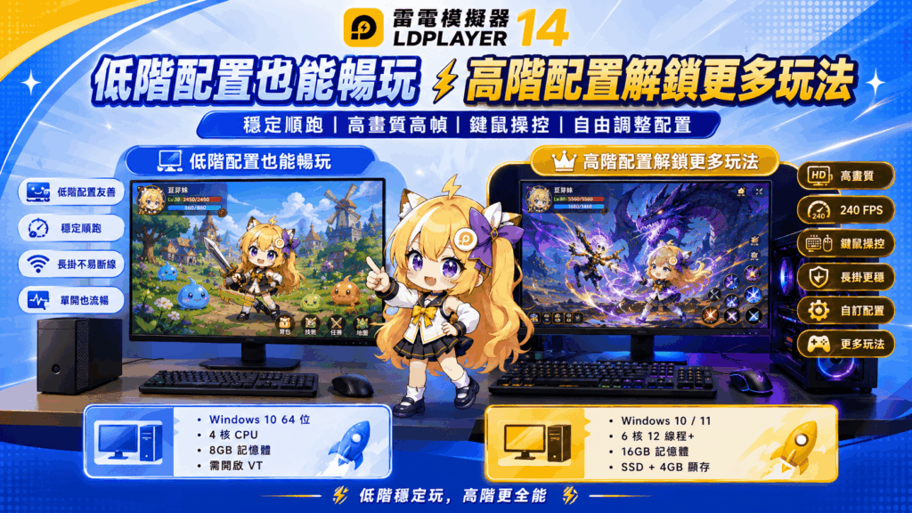 《雷電模擬器LDPlayer》宣布全面支援「安卓14」系統,大幅提升電腦與手遊整體效能與穩定性 53 %E5%9C%964%EF%BC%9A%E4%BD%8E%E9%9A%8E%E9%A0%86%E8%B7%91%EF%BC%8C%E9%AB%98%E9%9A%8E%E5%85%A8%E9%96%8B%EF%BC%8C%E6%89%8B%E9%81%8A%E9%AB%94%E9%A9%97%E5%85%A8%E9%9D%A2%E5%8D%87%E7%B4%9A