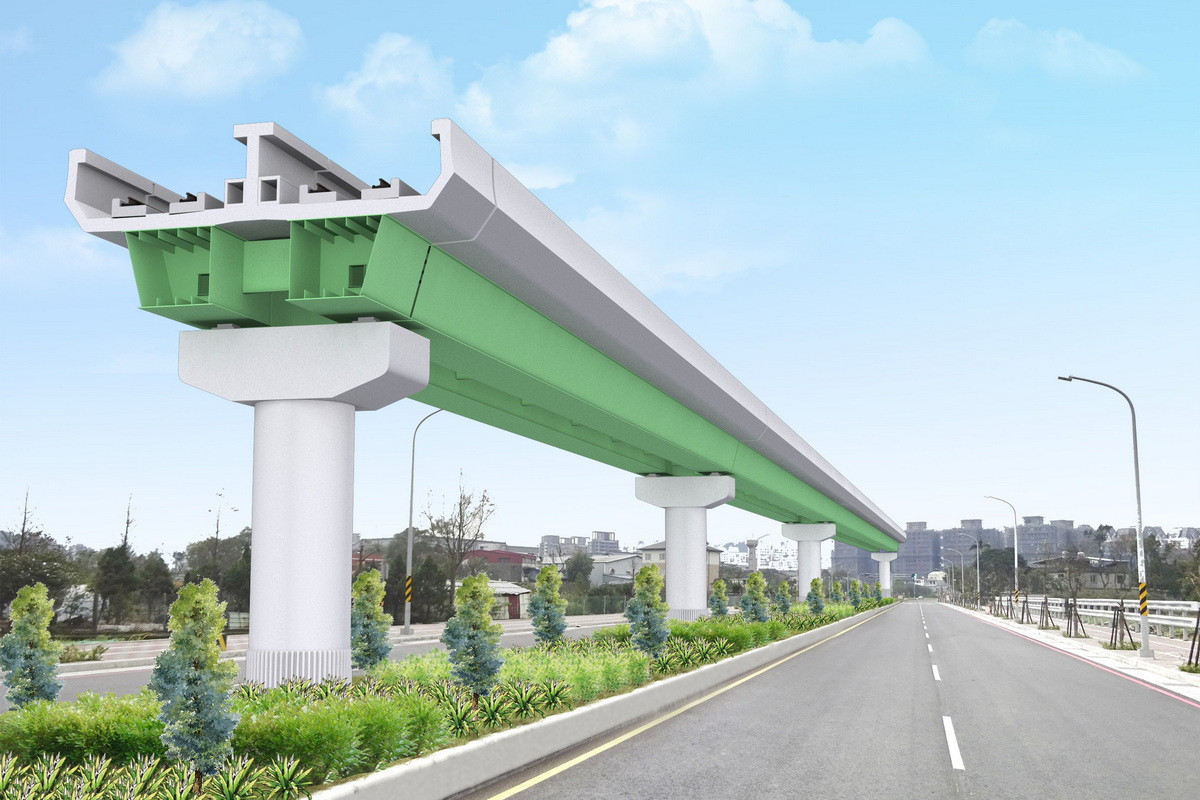高架橋樑示意圖。<br /><br /> 