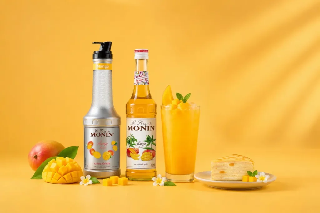 MONIN 芒果系列可應用於氣泡飲、茶飲、冰沙、特調等多元飲品，協助餐飲門市打造夏日清爽感限定飲品
