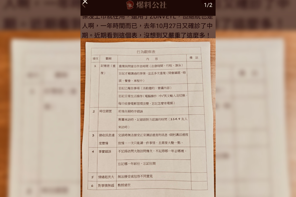【投書】網傳馬英九2024確診阿茲海默　近期疑明顯嚴重腦部時空錯置應靜度晚年 207