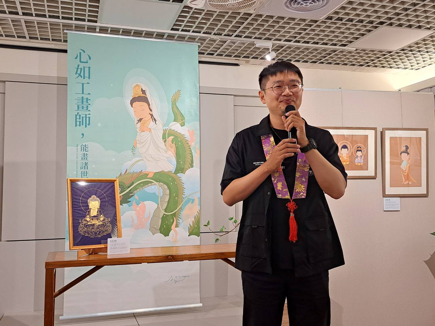 三重禪淨中心展出丁丁Q版佛畫 作品充滿溫暖與療癒力量