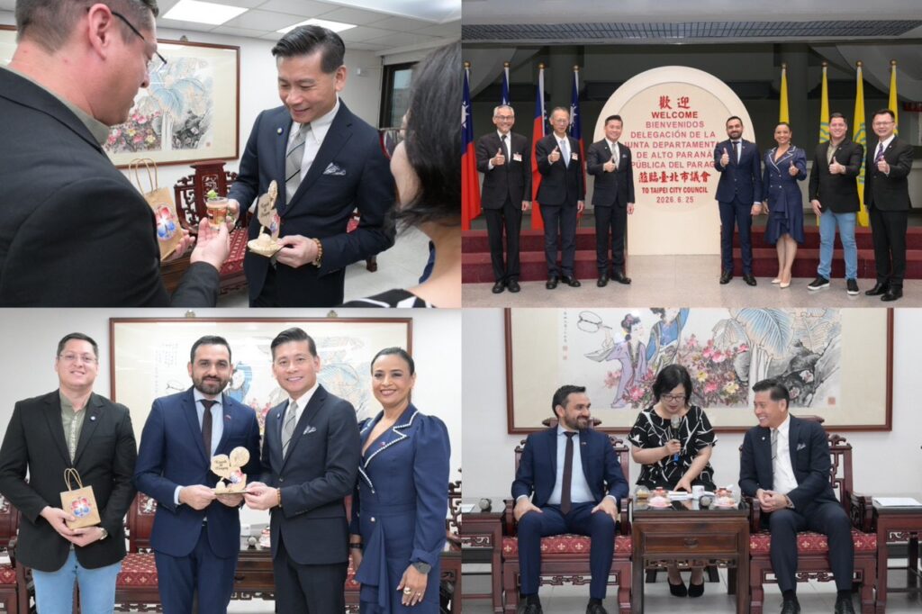 台北市議會議長戴錫欽今天在市議會接待巴拉圭上巴拉納省議長索利亞一行人。（圖／戴錫欽粉專）