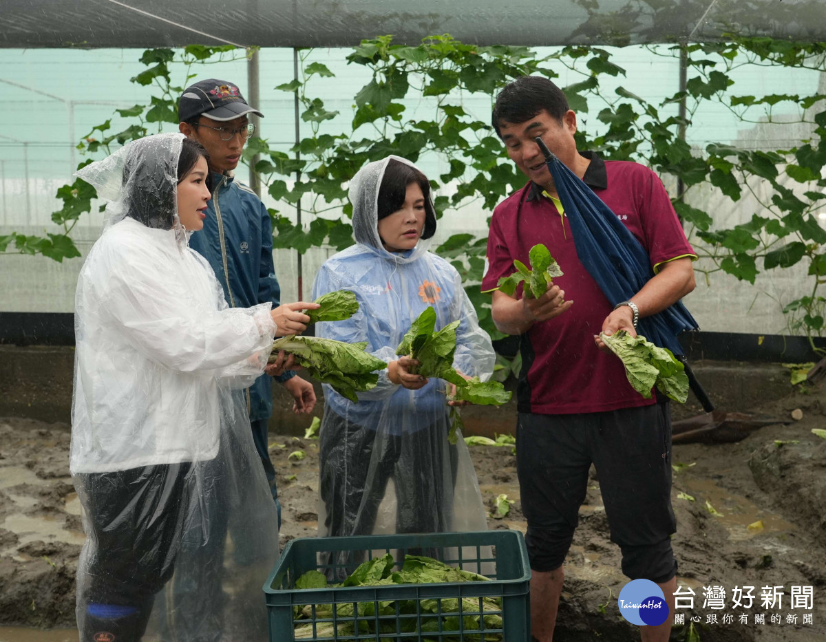雲林縣26日晚間降下豪大雨，縣長張麗善今天(27日)上午前往二崙鄉義庄合作農場勘災／翻攝照片